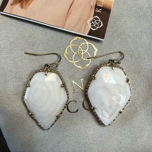 Kendra Scott white stone drop earrings